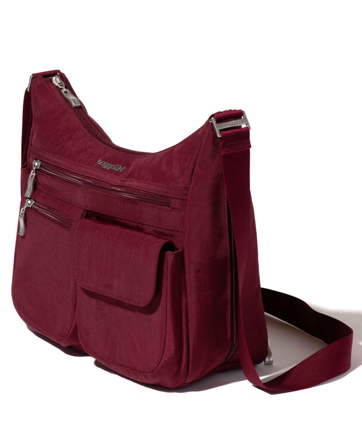 Baggallini Everywhere Small Bag With Rfid Wristlet In Dark Cherry