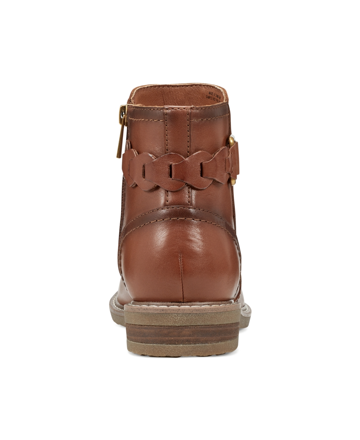 Earth Women's Jenna Round Toe Casual Stacked Heel Booties -Leather