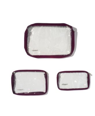 Women's Clear Travel Pouches, Set of 3