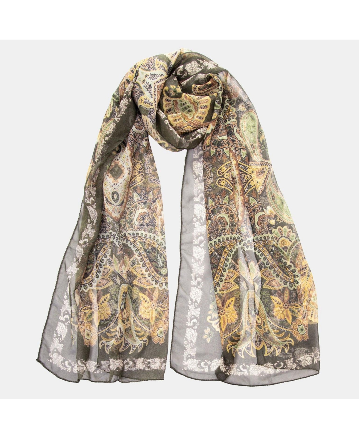 Samira - Long Sheer Silk Scarf for Women - Bayberry