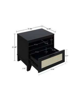 Sheridan 2-Piece 1-Drawer Cane Nightstand Set