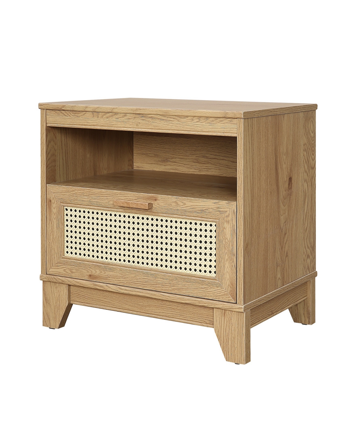 Manhattan Comfort Sheridan 2-Piece Density Fibreboard 1-Drawer Cane Nightstand Set
