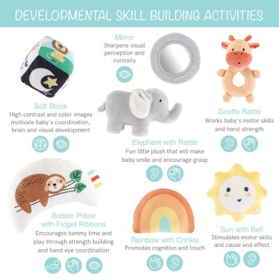 7 in 1 Baby Play Gym and Tummy Time Mat, Safari 123