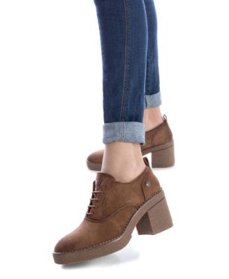 Women's Suede Heeled Oxfords