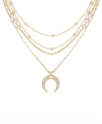 Layered Chain Crescent Horn Women's Necklace