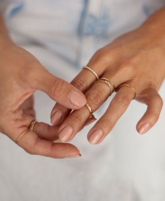 Dainty 18K Gold Plated Stacking Ring Set