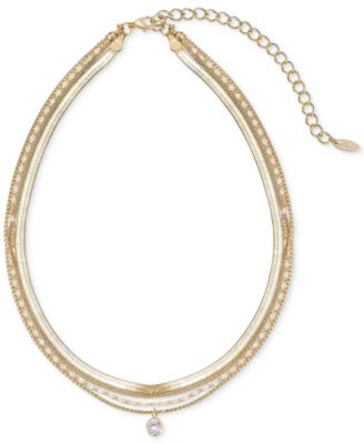 Multi-Chain Layered Gold Plated Necklace