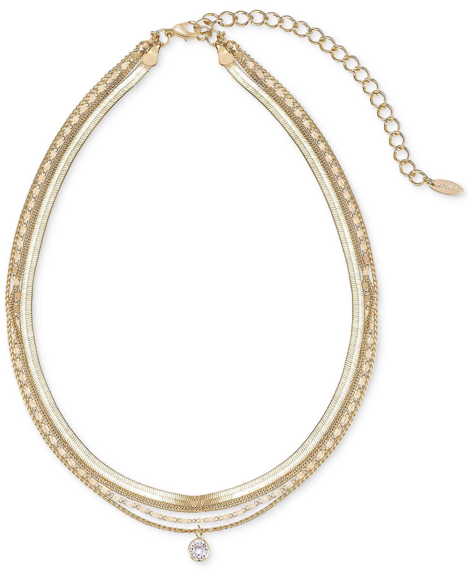 Multi-Chain Layered Gold Plated Necklace