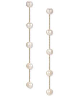 Imitation Pearls Earrings Dripping in 18K Gold Plating