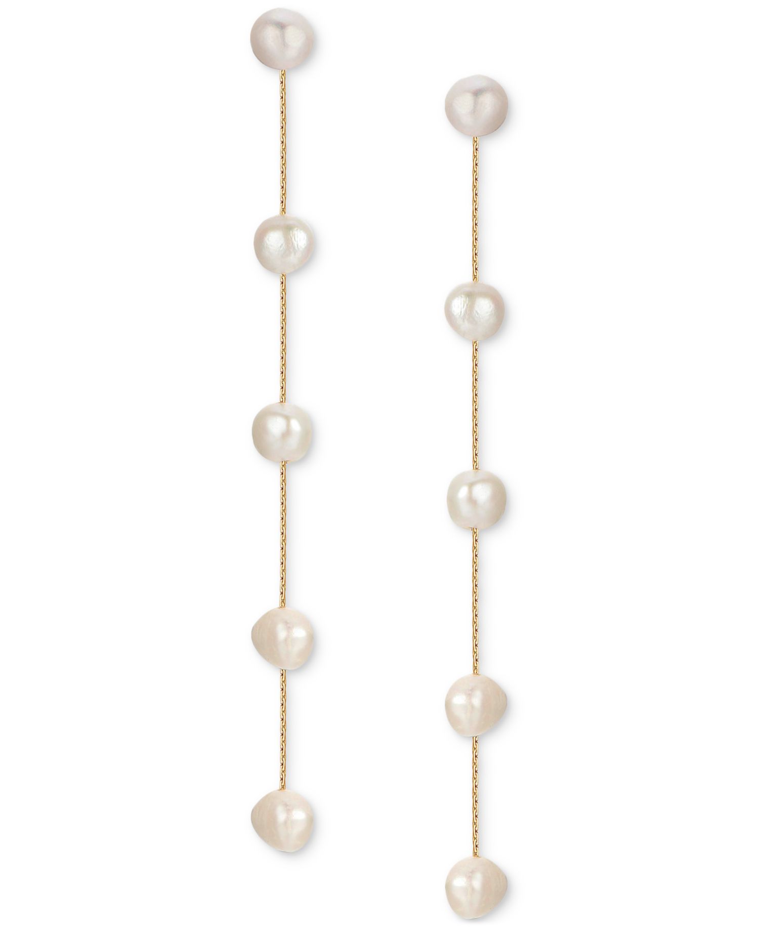 Imitation Pearls Earrings Dripping in 18K Gold Plating
