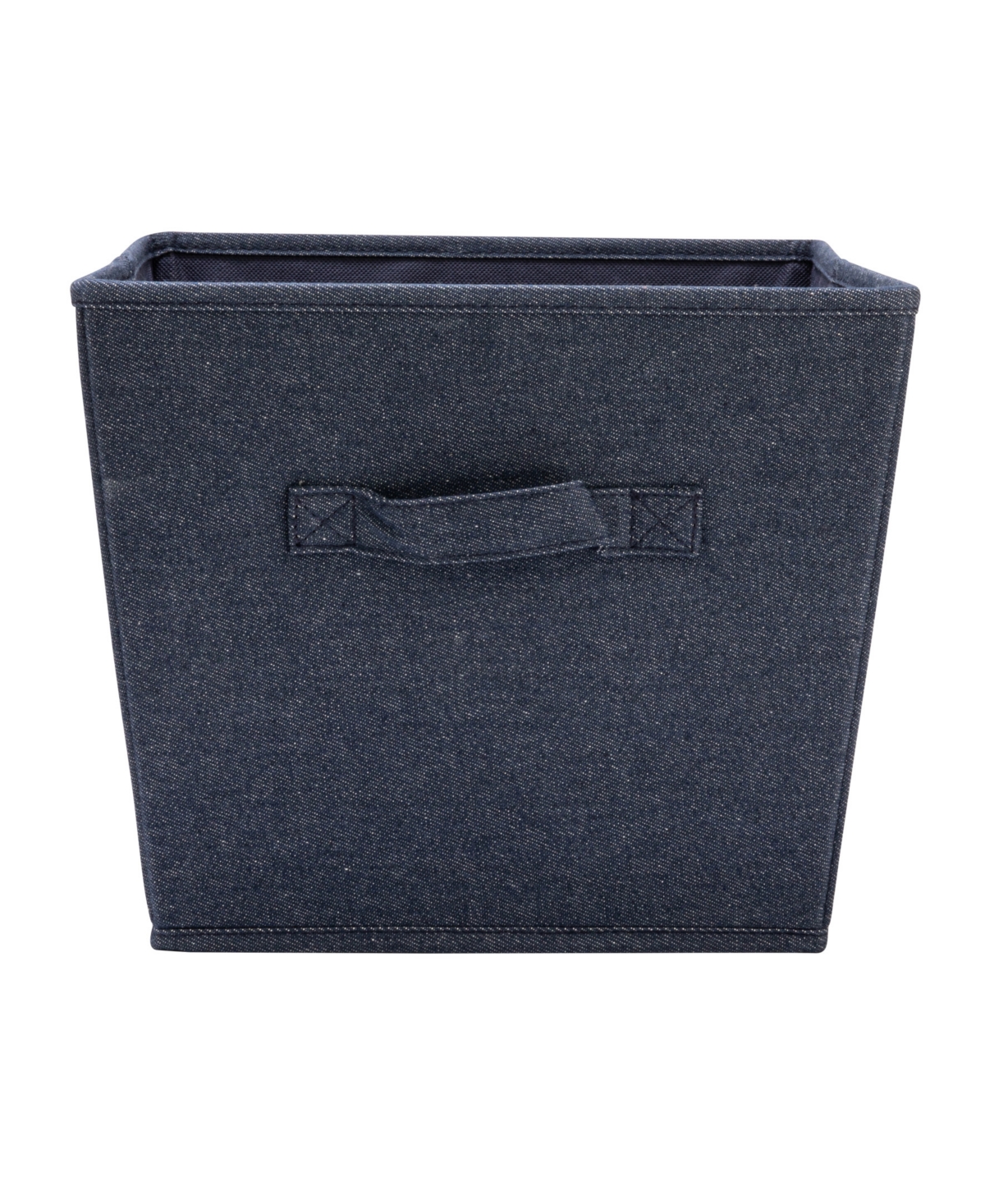 Shop Household Essentials Tapered Fabric Hard-sided Storage Bins With Cloth Handles, Set Of 2 In Blue