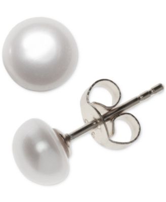 2-Pc. Set Cultured Freshwater Pearl (6-1/2 - 7mm) Collar Necklace & Matching Stud Earrings