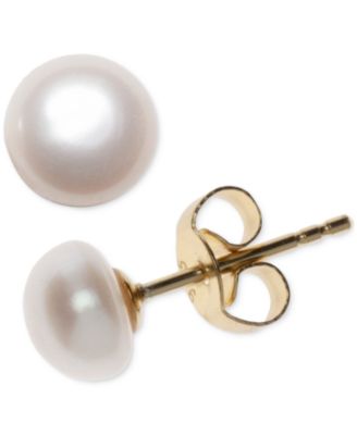 2-Pc. Set Cultured Freshwater Pearl (6-1/2 - 7mm) Collar Necklace & Matching Stud Earrings