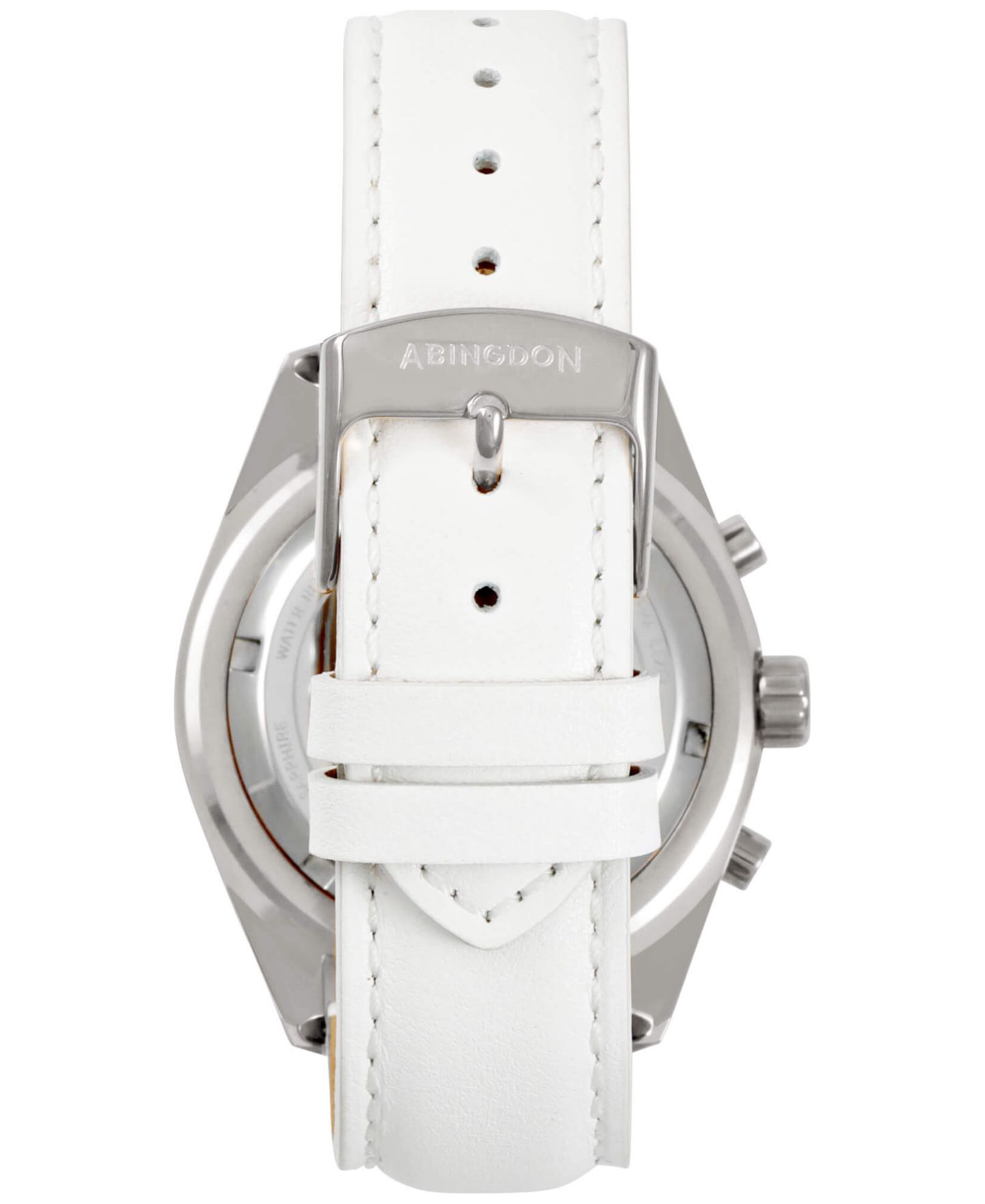 Женские часы Abingdon Co. Katherine Chronograph White Leather Strap Steel Watch 40mm — фото 5