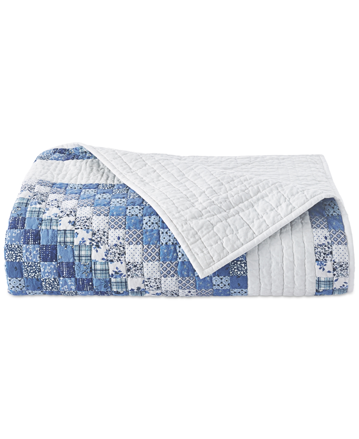 Shop Charter Club Trip Around The World Artisan Cotton Quilt, King, Created For Macy's In Blue