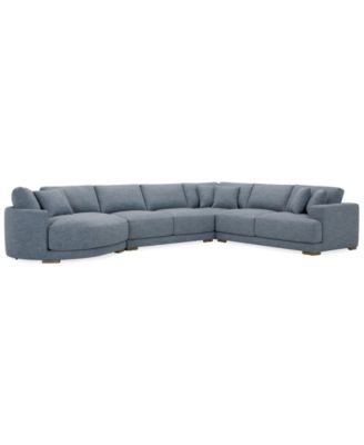 Shop Macy's Vasher Fabric Sectional Collection Created For Macys In Cloud