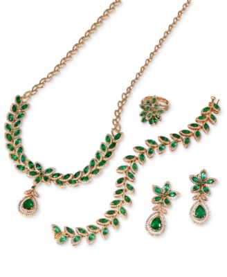 EFFY&reg; Emerald (11-3/4 ct. t.w.) and Diamond (2-3/4 ct. t.w.) Pendant Necklace in 14k Gold, Created for Macy's