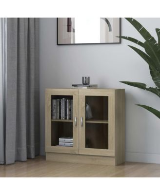 Vitrine Cabinet Sonoma Oak 32.5"x12"x31.5" Engineered Wood