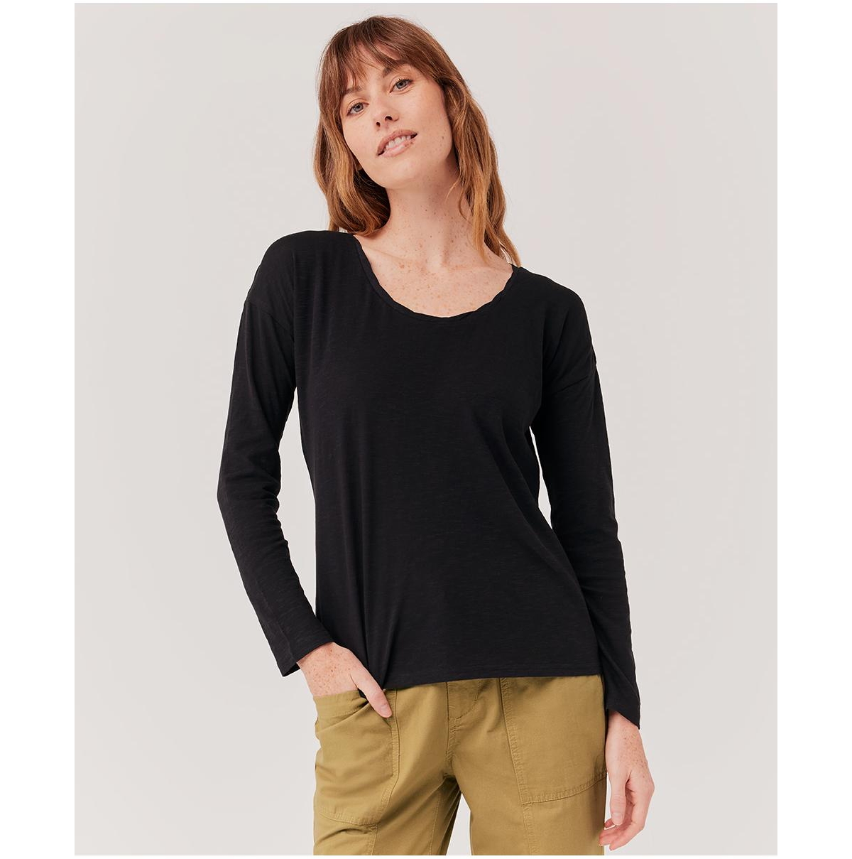 Organic Cotton Featherweight Slub Relaxed Top - Winter bloom