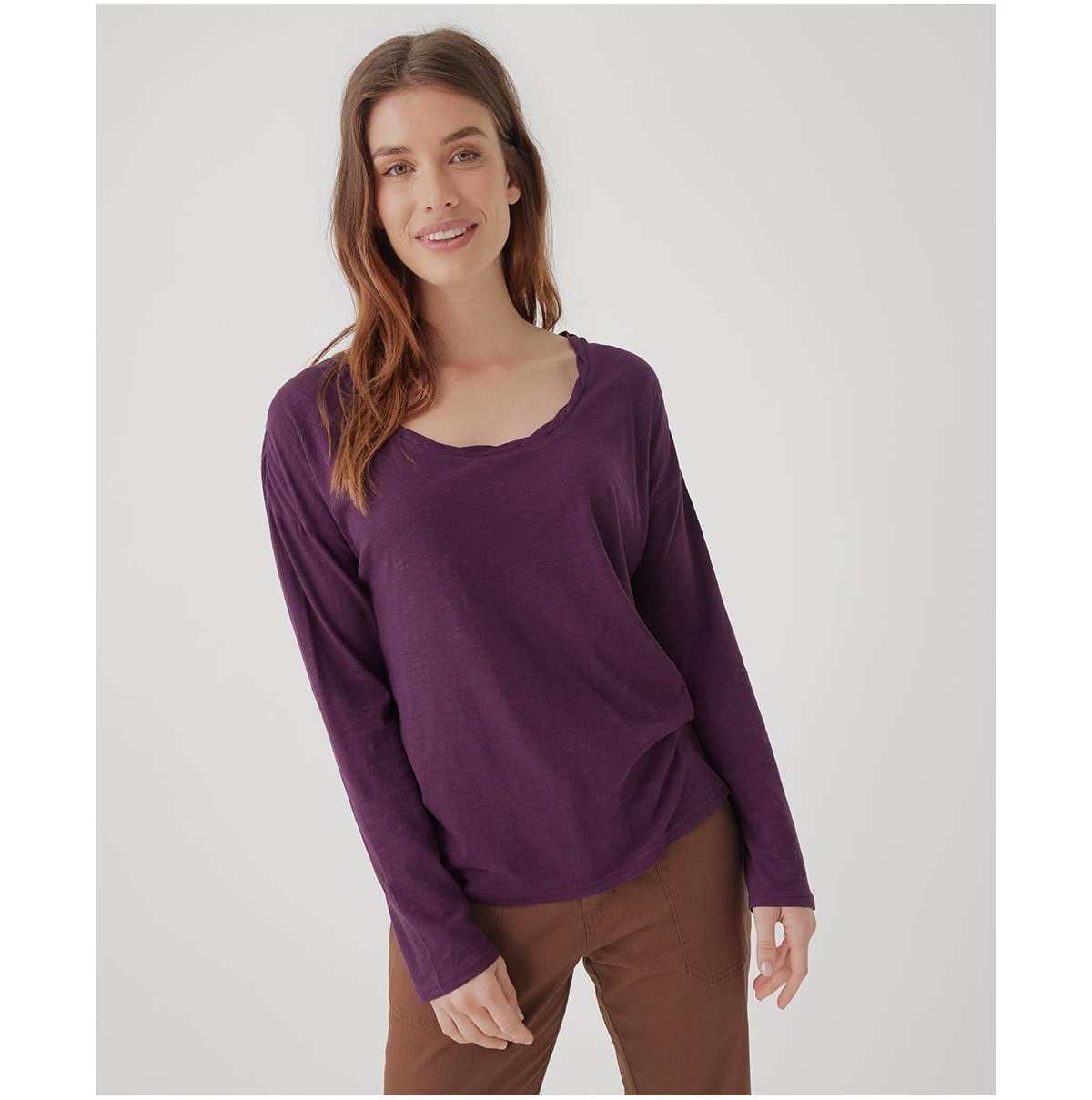 Organic Cotton Featherweight Slub Relaxed Top - Winter bloom