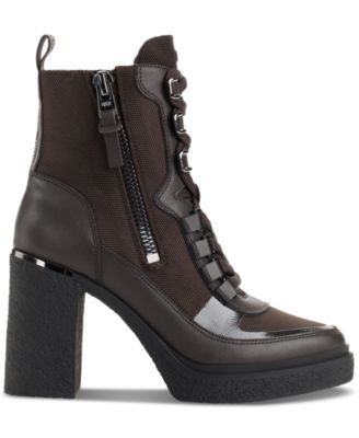Women's Toia Lace-Up Zip Block Heel Booties