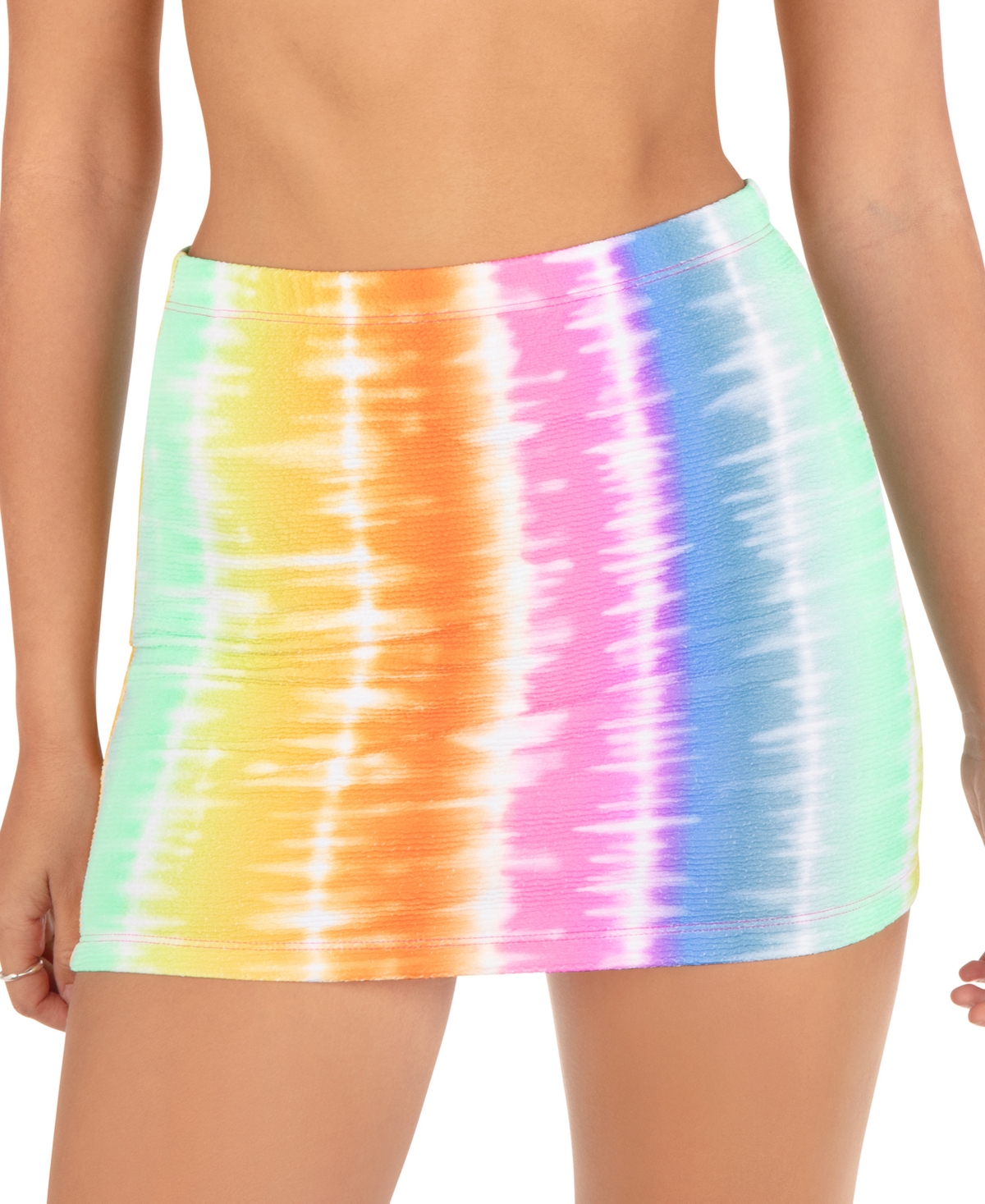 Juniors' Ombre Rainbow Cover-Up Mini Skirt - Watermelon