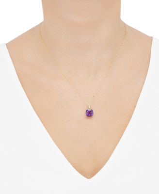 Amethyst (5-1/4 ct. t.w.) and Diamond Accent Pendant Necklace in 14k Gold