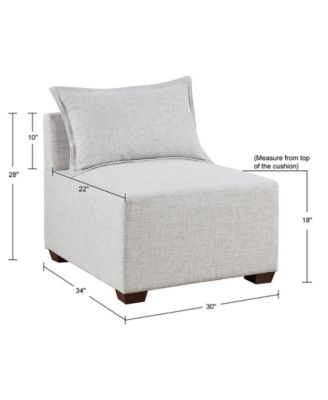 30" Molly Wide Fabric Modular Armless Chair