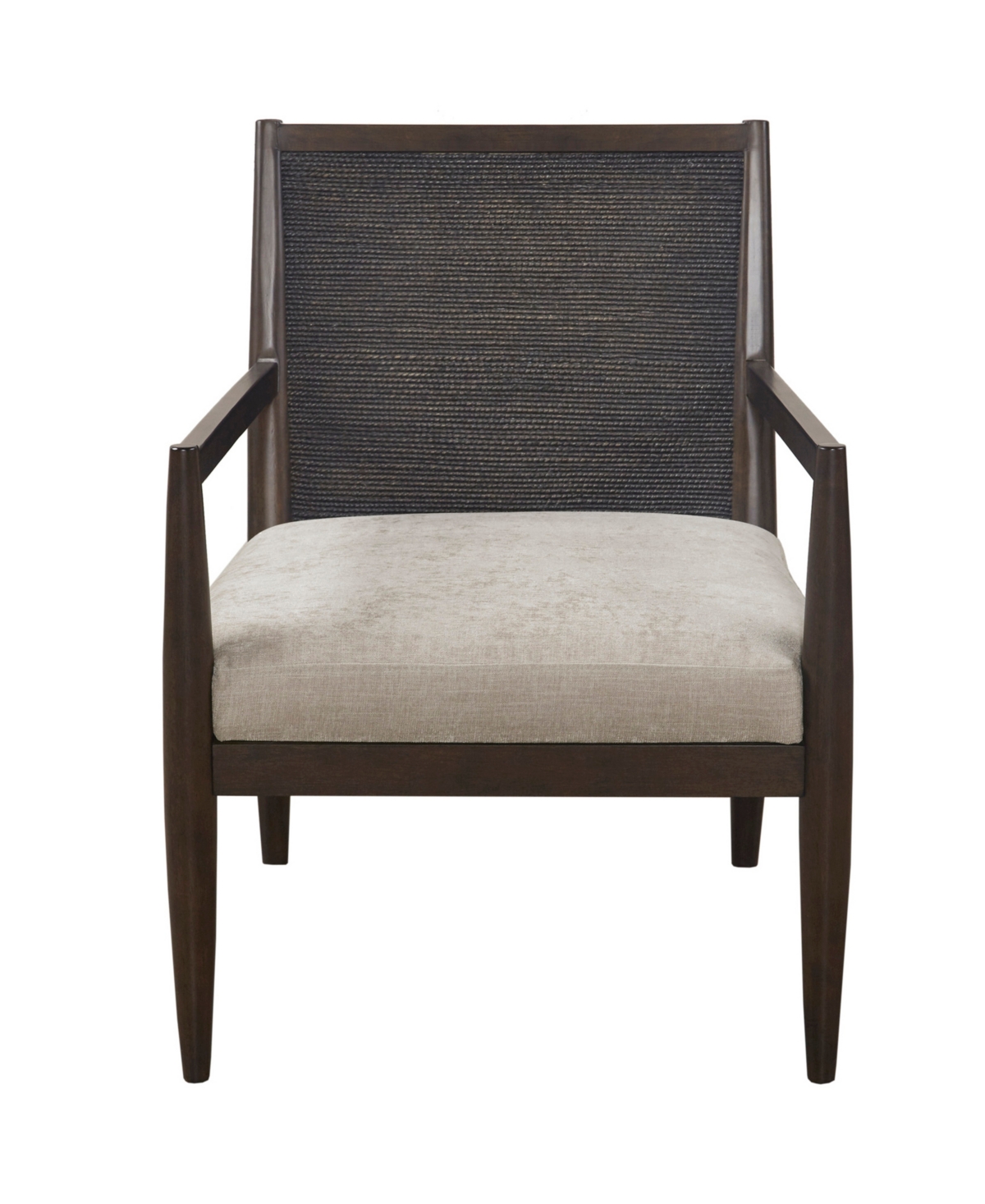 Madison Park Lillie Wide Wood Removable Seat Cushion and Back Pillow with Handcrafted Sea Grass Back Armchair