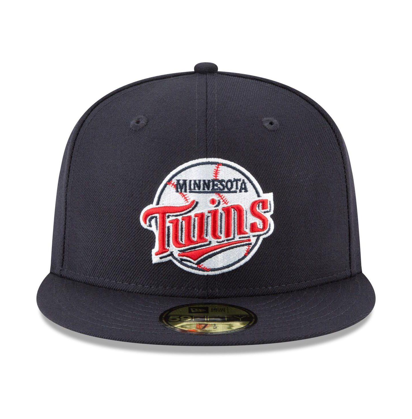 Мужская кепка New Era Navy Minnesota Twins Cooperstown Collection Wool 59FIFTY Fitted Hat — фото 3