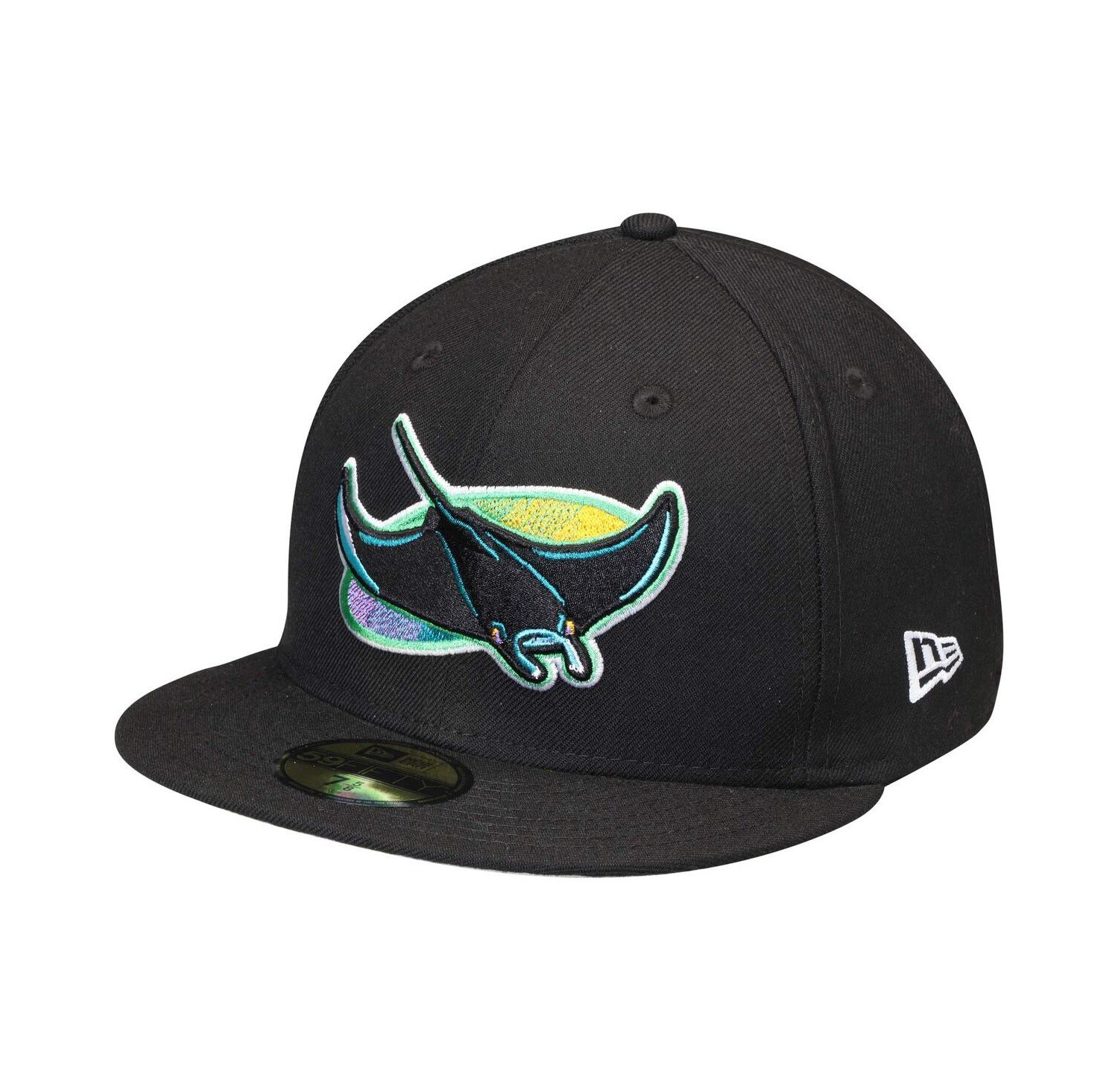 Men's Black Tampa Bay Rays Cooperstown Collection Wool 59FIFTY Fitted Hat