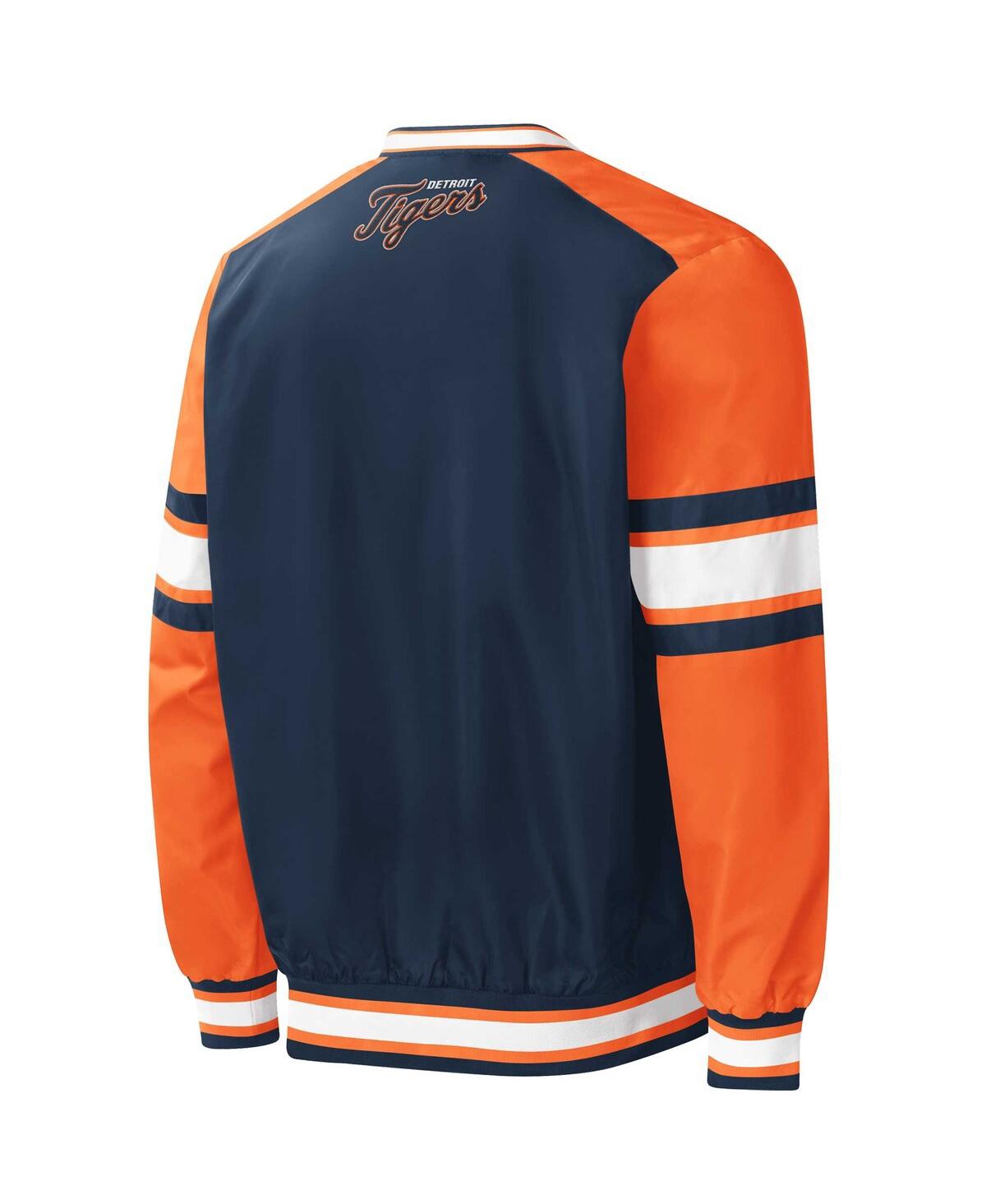 Starter Men's  Navy Detroit Tigers Yardline V-neck Pullover Windbreaker In Navy