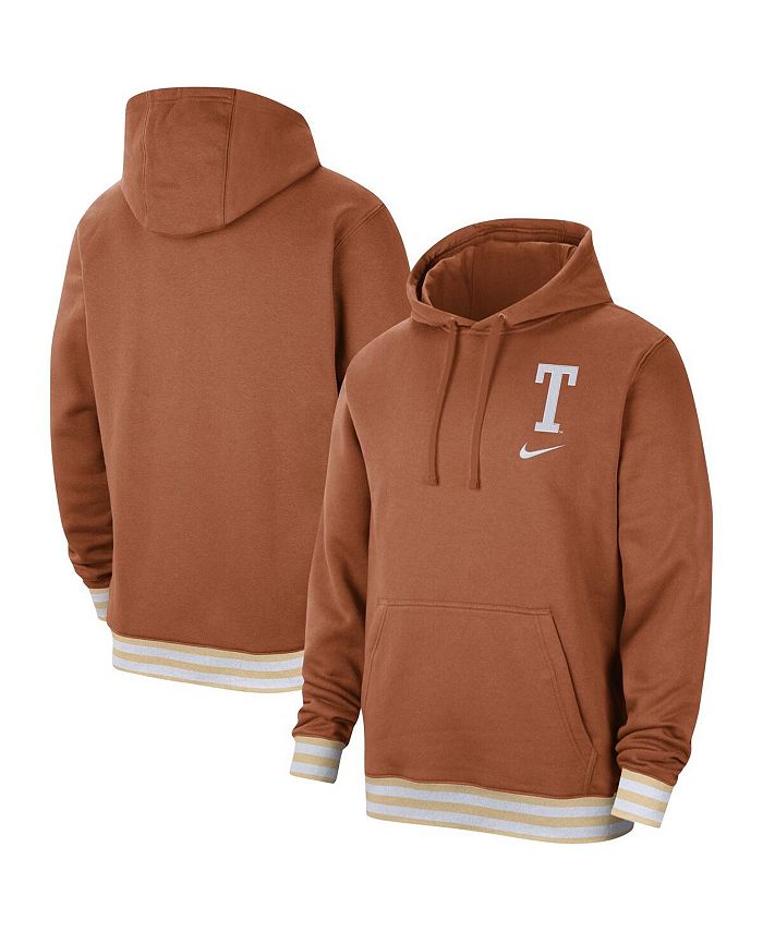 Nike Men's Texas Orange Texas Longhorns Campus Retro Fleece Pullover