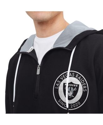 Men's Black Las Vegas Raiders Aaron Quarter-Zip Hoodie