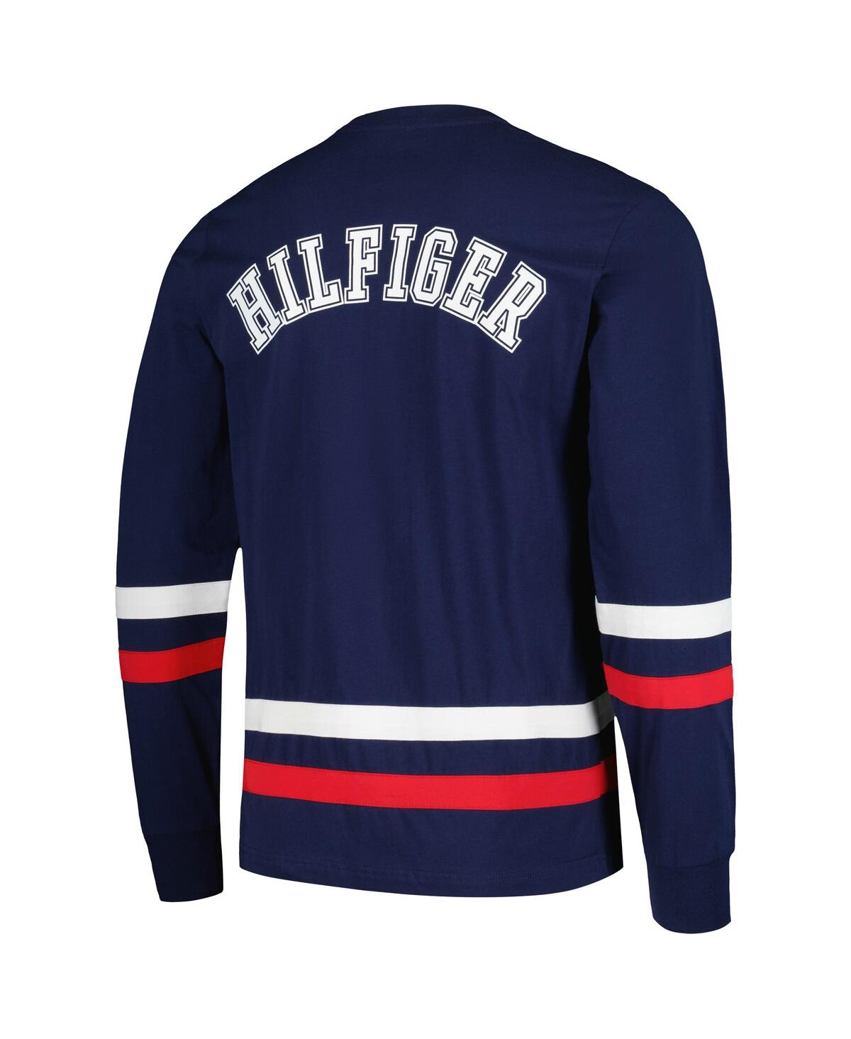 Shop Tommy Hilfiger Men's  Navy, Red New England Patriots Nolan Long Sleeve T-shirt In Navy,red