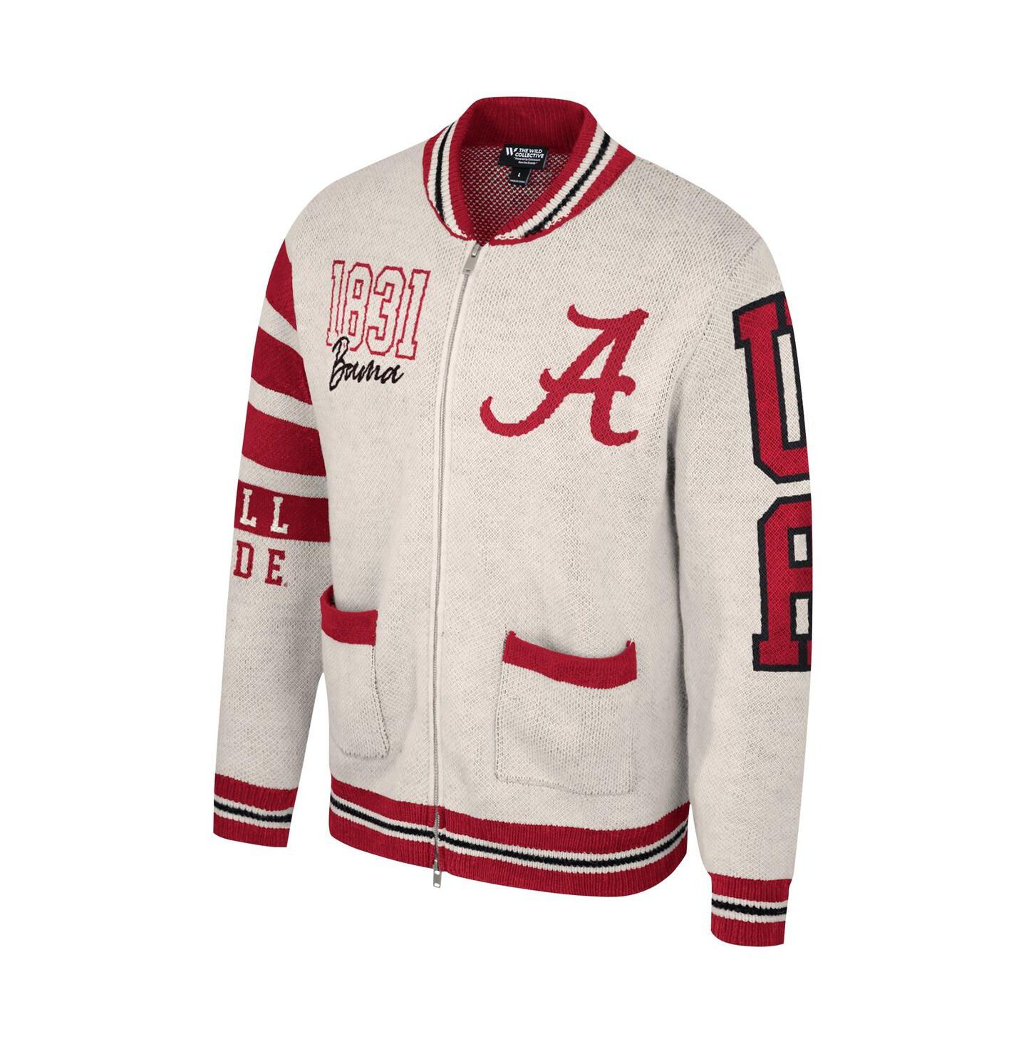 Мужской свитер The Wild Collective and Cream Alabama Crimson Tide Jacquard Full-Zip — фото 3
