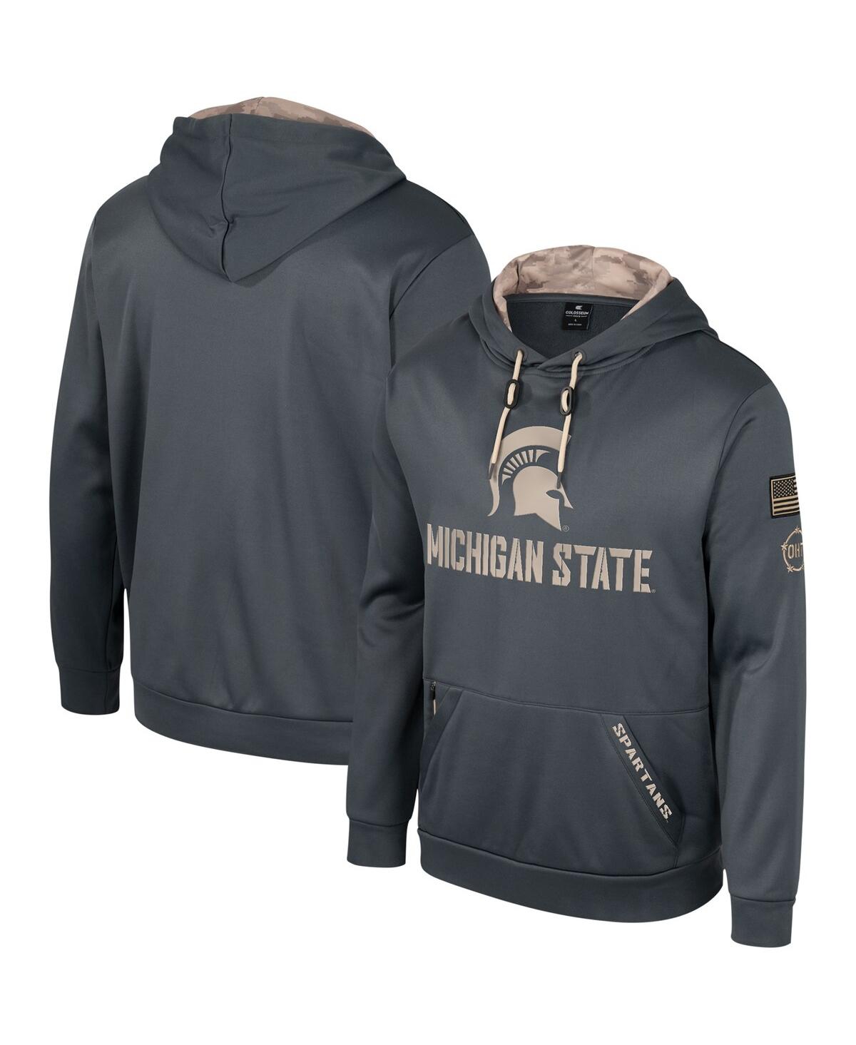 Shop Colosseum Men's  Charcoal Michigan State Spartans Oht Military-inspired Appreciation Pullover Hoodie