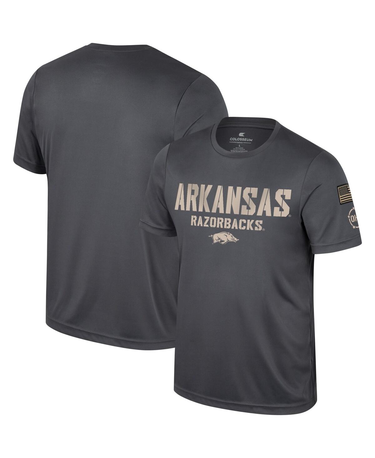 Colosseum Men's  Charcoal Arkansas Razorbacks Oht Military-inspired Appreciation T-shirt