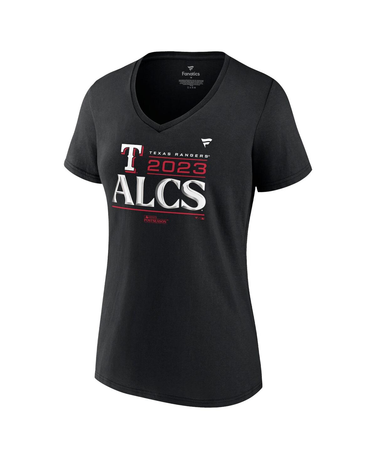 Shop Fanatics Women's  Black Texas Rangers 2023 Division Series Winner Locker Room V-neck T-shirt