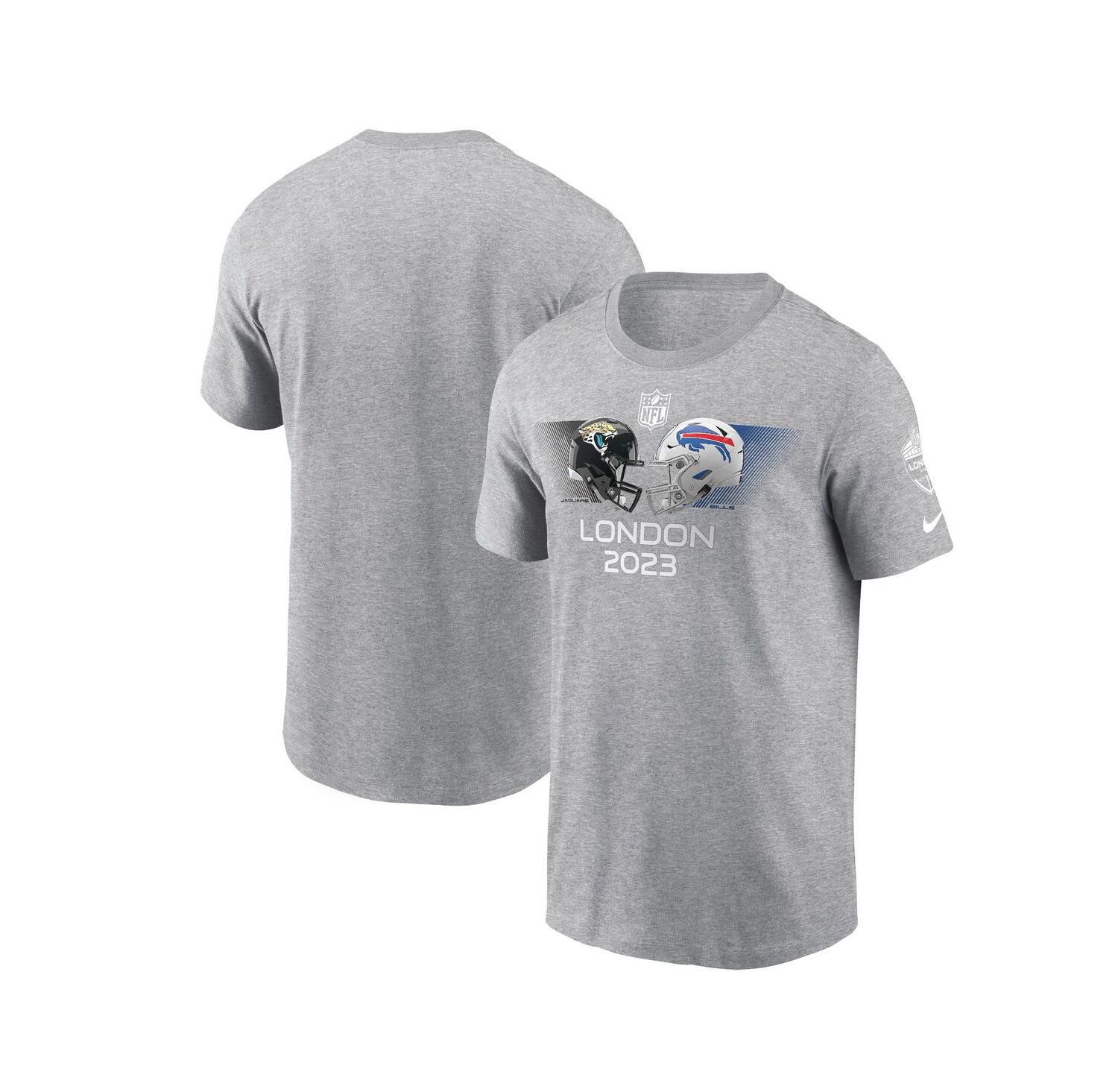 Men's Heather Charcoal Jacksonville Jaguars vs. Buffalo Bills 2023 London Game T-shirt