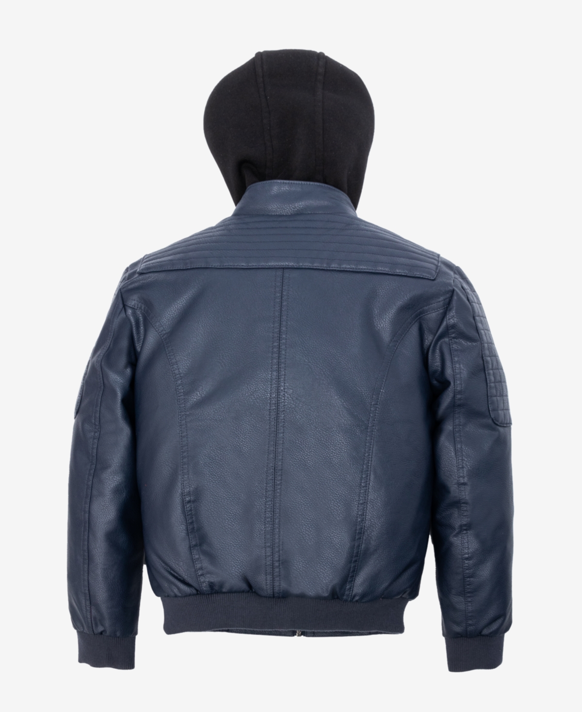 Xray Boy's Lined Pu Jacket With Knit Hood
