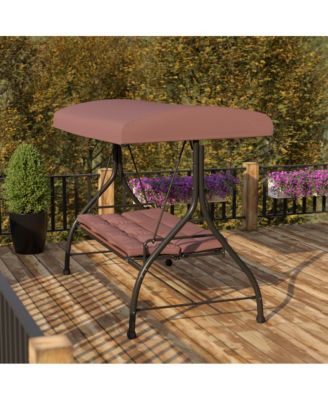 3-Seat Outdoor Steel Converting Patio Swing And Bed Canopy Hammock