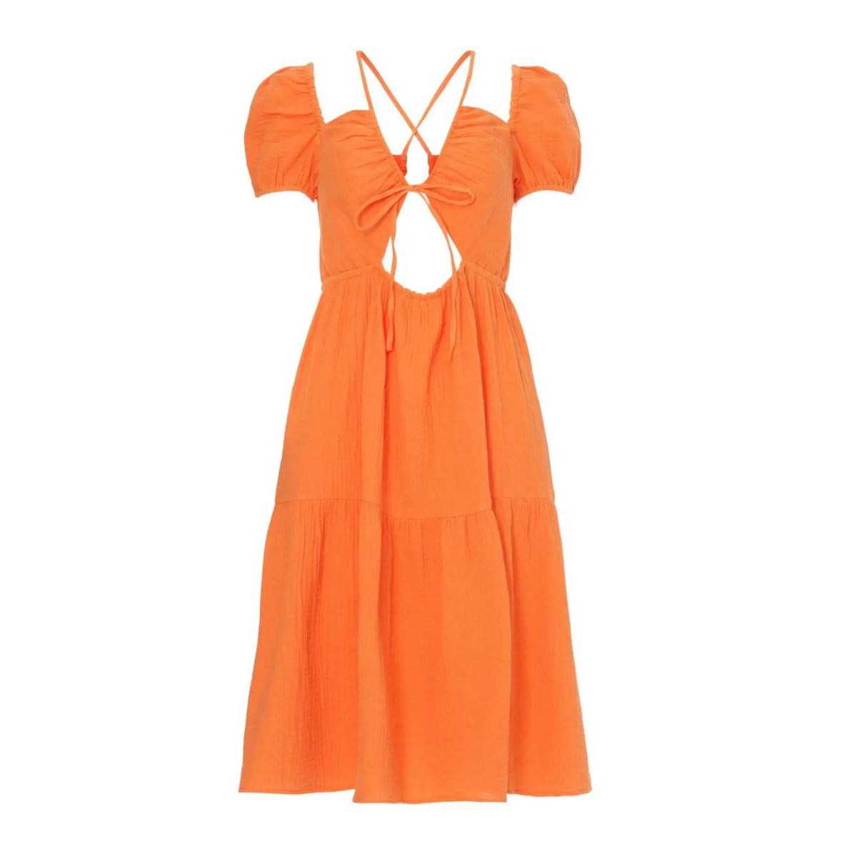 Maternity Capped Sleeve Cotton Amelia Dress - Coral