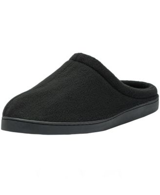 Alpine Swiss Mens Memory Foam Fleece Clog Slippers Wide Warm Slip On House Shoes Black Size 14