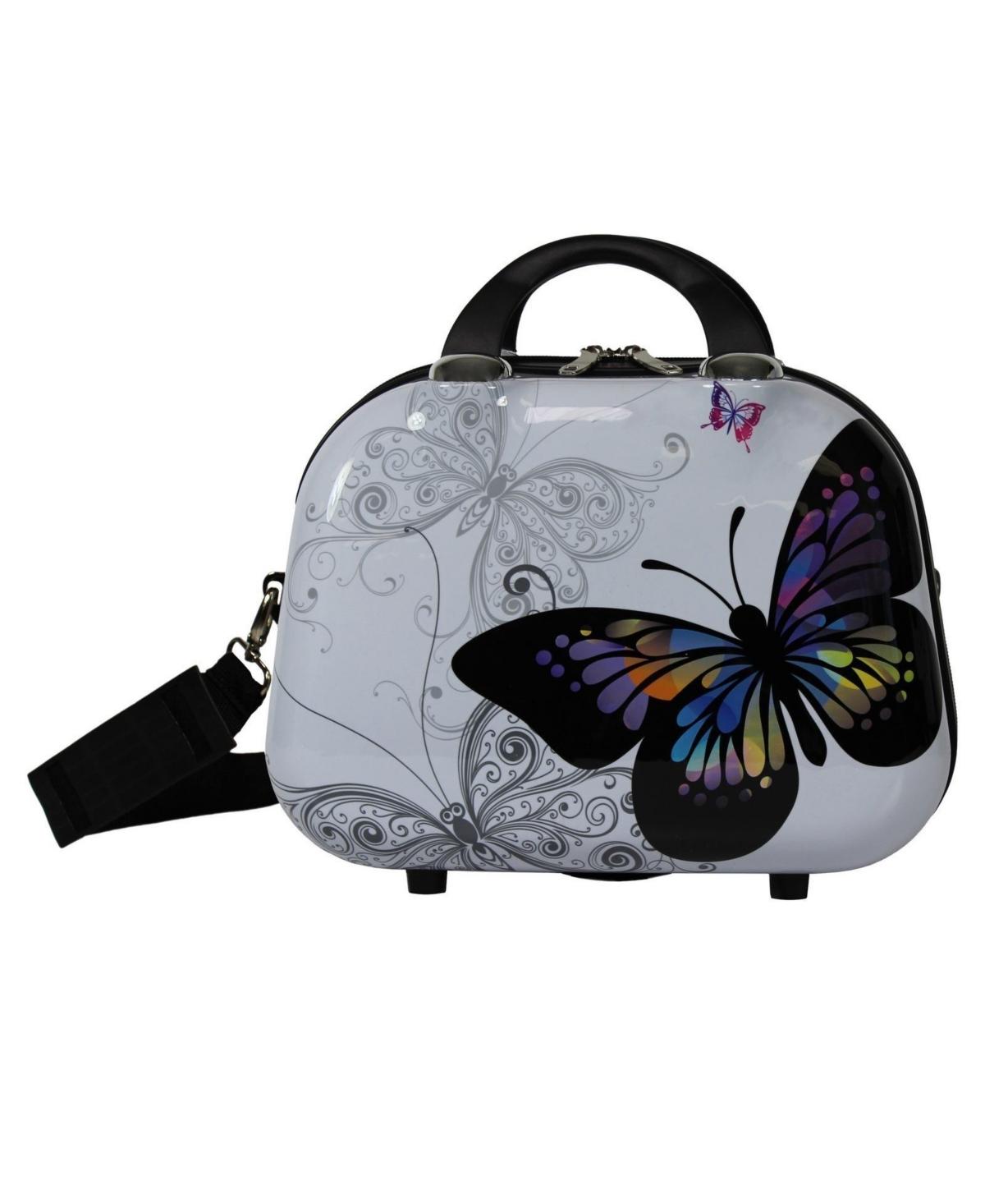 Butterfly 13-Inch Cosmetic Beauty Case Shoulder Tote - Butterfly