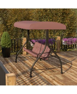 3-Seat Outdoor Steel Converting Patio Swing And Bed Canopy Hammock