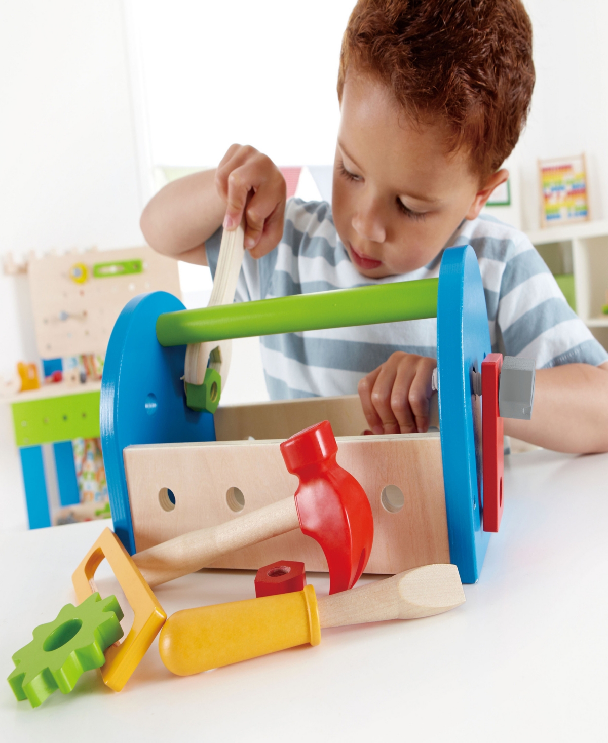 Shop Hape Fix It Kid's Wooden Tool Box Play Set In Multi