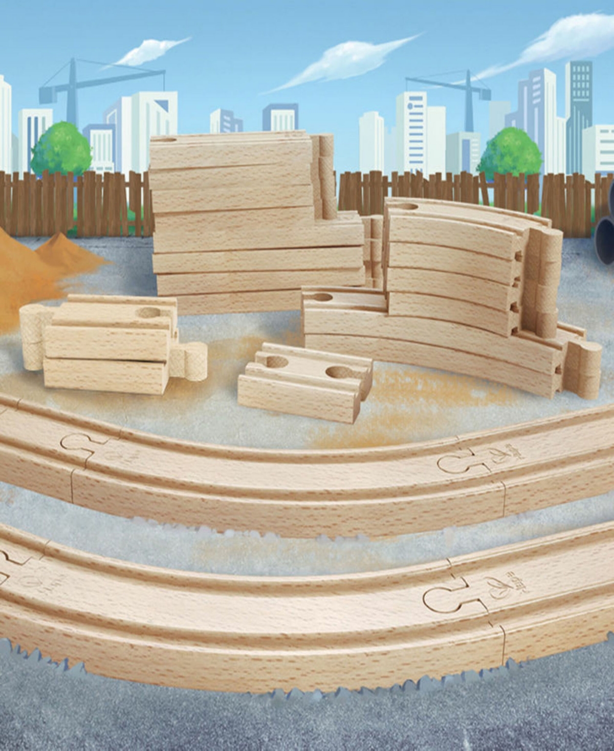 Hape Railway Collection- Super Expansion Rail Pack In Multi