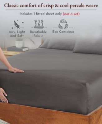 Cool Percale Organic Cotton Fitted Sheet Only, Twin XL