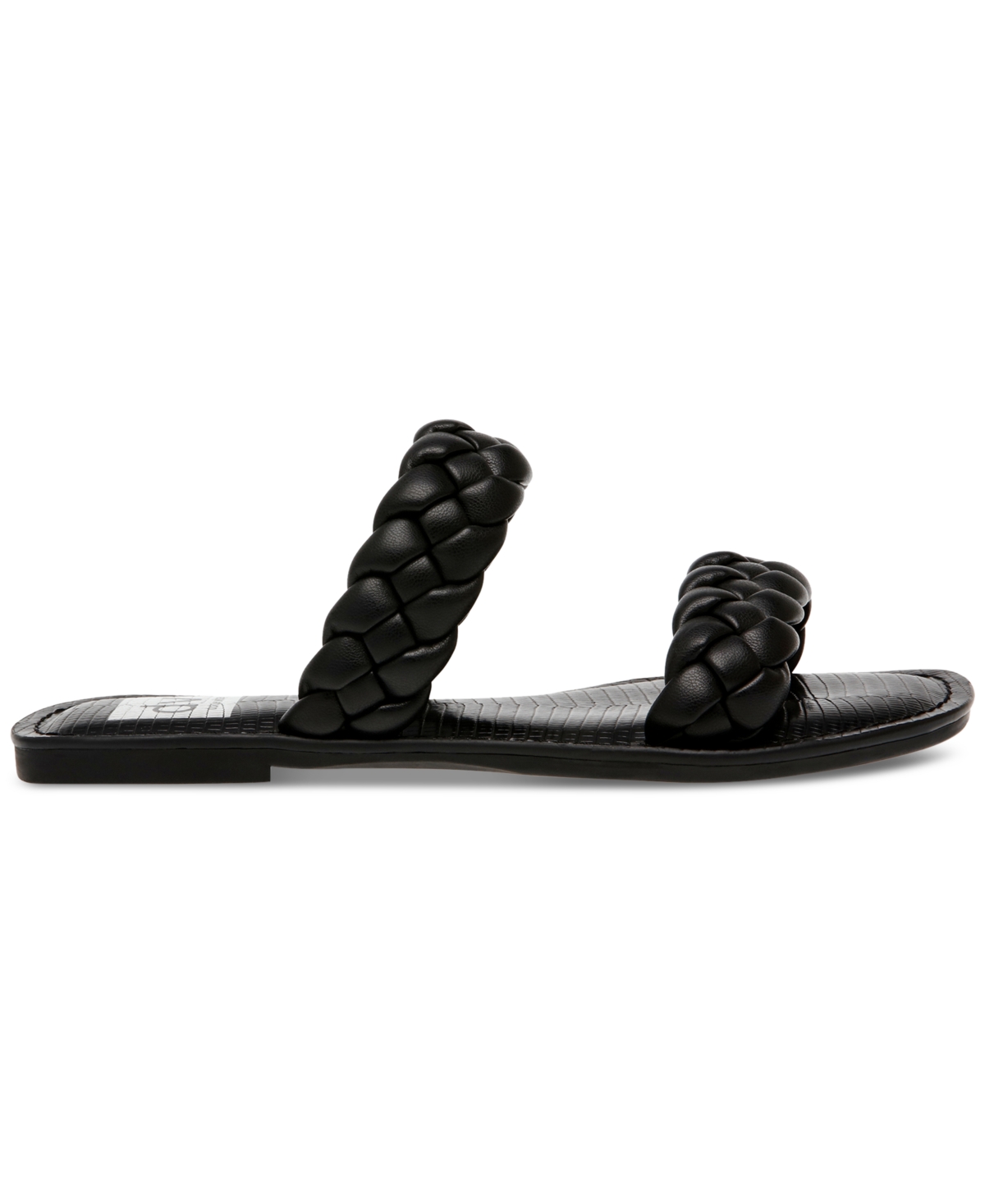 Shop Dv Dolce Vita Women's Jocee Double Band Braided Slide Flat Sandals In Black